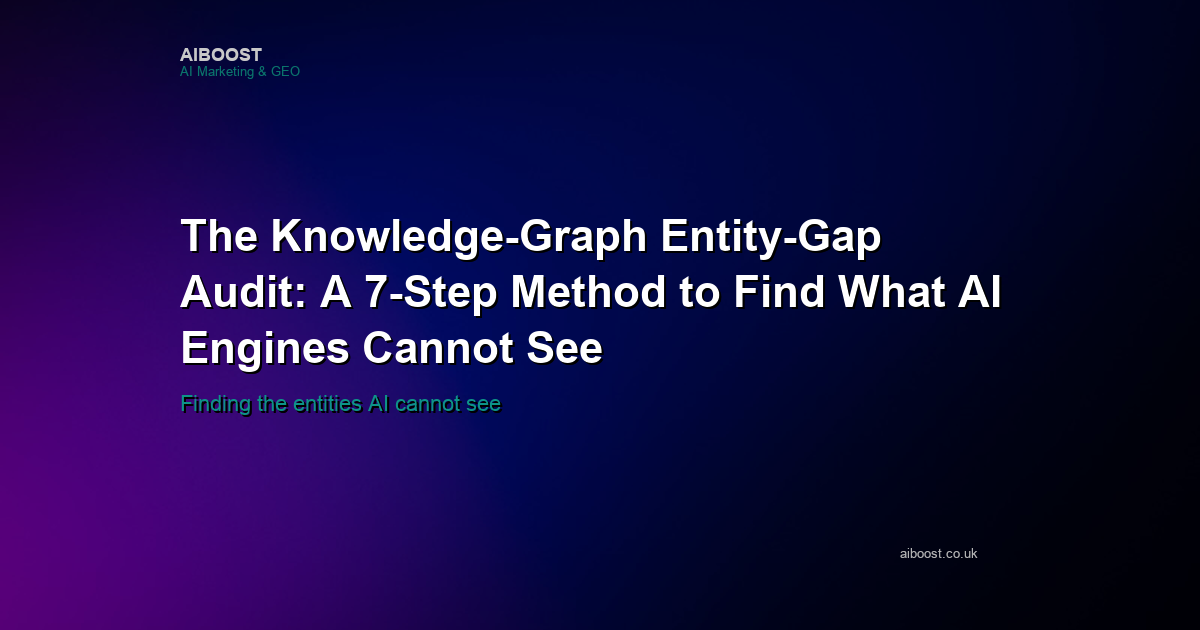 Knowledge-graph entity-gap audit framework cover for AiBoost