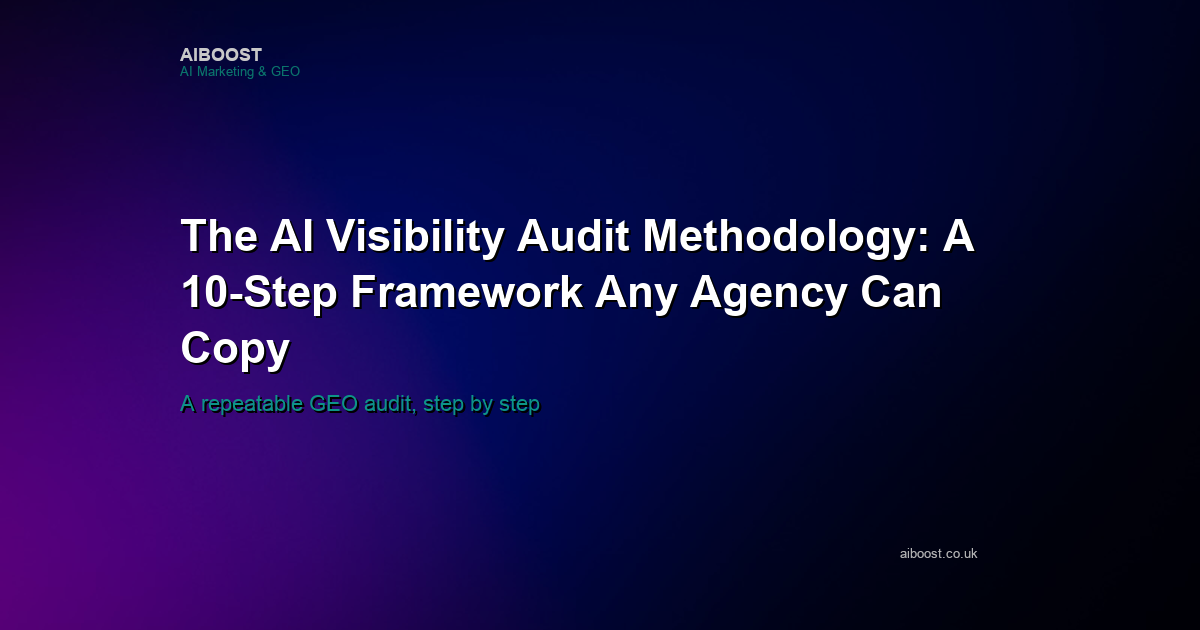 AI visibility audit methodology framework cover for AiBoost