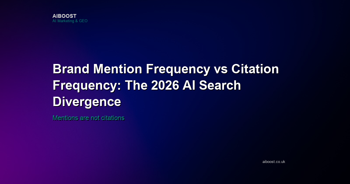 Brand mention versus citation frequency cover for AI search measurement in 2026.