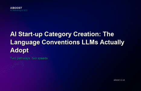 AI start-up category creation cover showing how LLMs adopt new category language.