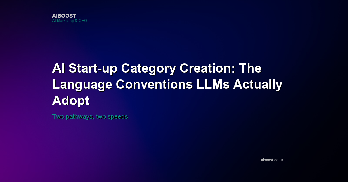 AI start-up category creation cover showing how LLMs adopt new category language.