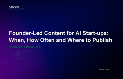 Founder-led content for AI start-ups cover, showing cadence and channel strategy.