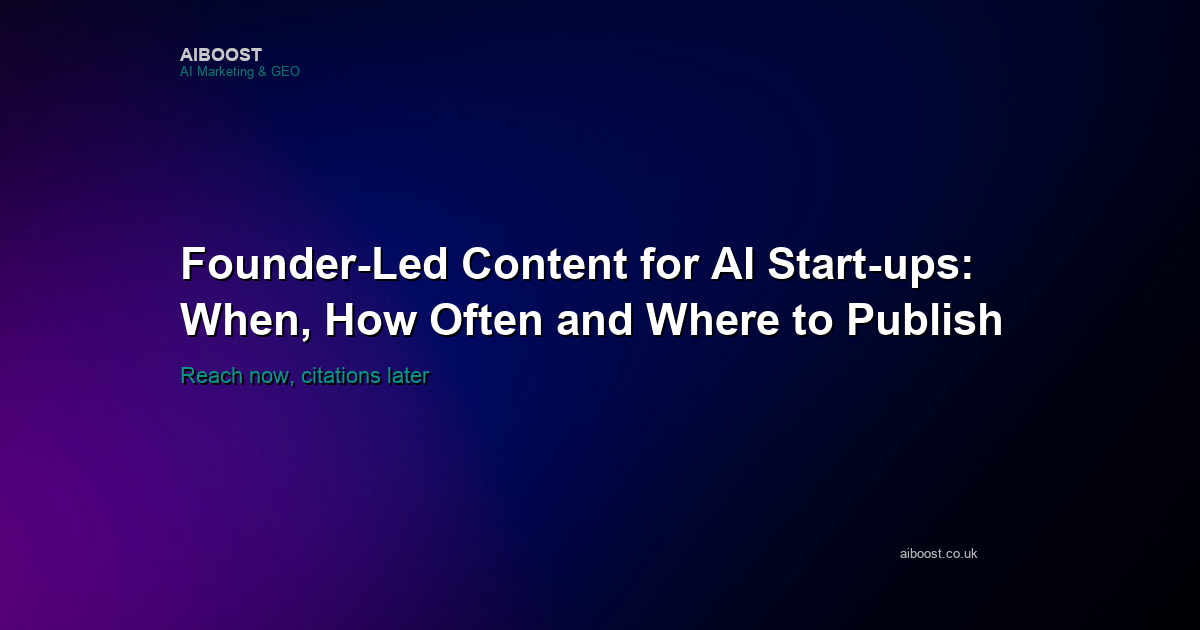 Founder-led content for AI start-ups cover, showing cadence and channel strategy.